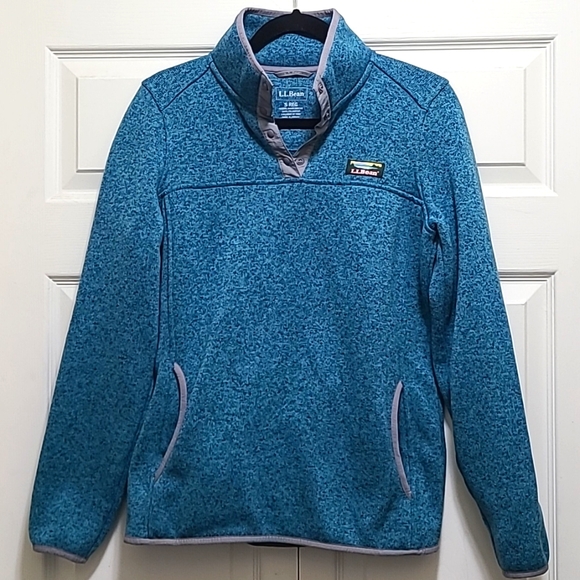 L.L. Bean Tops - L.L.Bean quarter snap fleece sweatshirt size‎ small teal